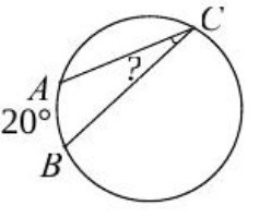 overarcAB  20о   Мярката на  
   measuredangle ACB   е